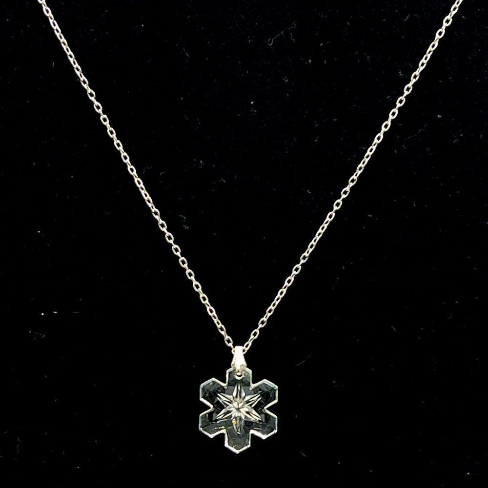 *3/$20* .925 sterling silver and crystal snowflake necklace holiday Christmas